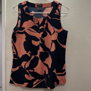 Dark blue and coral blouse